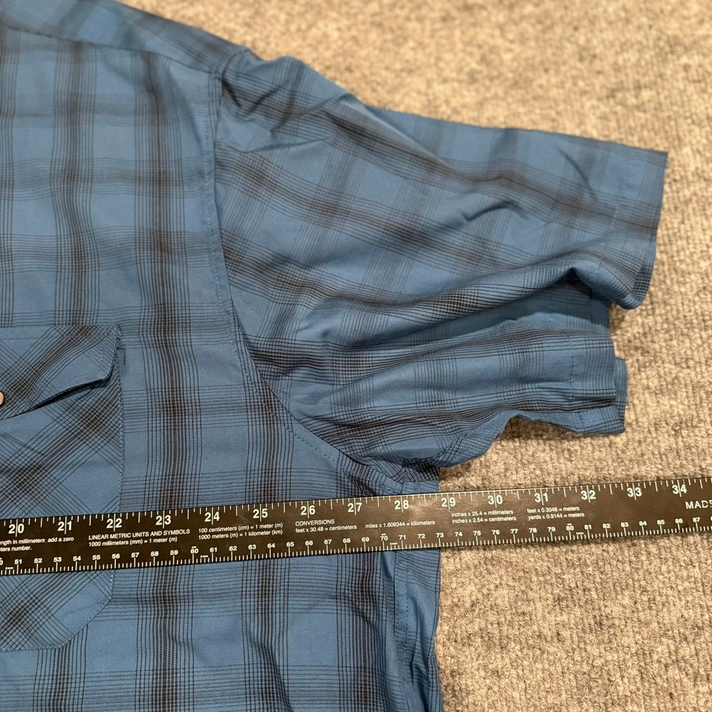 Dixxon Flannel Co 1962 VW Bug Bamboo Short Sleeve Pearl Snap Shirt Mens 4X Blue - Picture 9 of 11